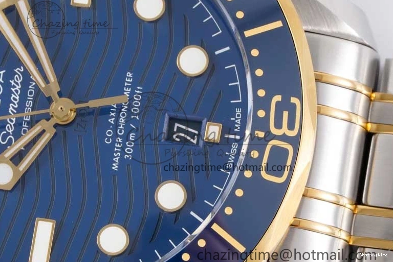 0522 ZeroBulk Seamaster Diver 300M SS YG Blue Ceramic Bezel JVSF 1:1 Best Edition Blue Dial on SS YG Bracelet A 7784